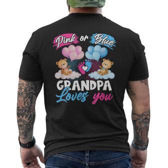 Bears Pink Or Blue Grandpa Loves You Gender Reveal Men's T-shirt Back Print - Thegiftio UK