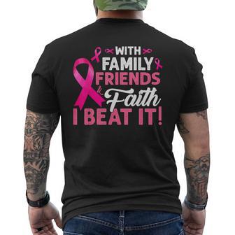 I Beat Breast Cancer Pink Ribbon Breast Cancer Survivor Men's T-shirt Back Print - Thegiftio UK