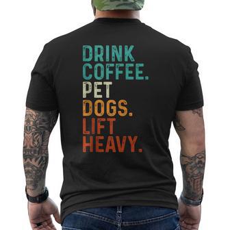 Bebida Café Mascotas Perros Levantamiento Pesado Divertido Gim In Mangas Camiseta Hombre Estampado Espalda - Regaloses