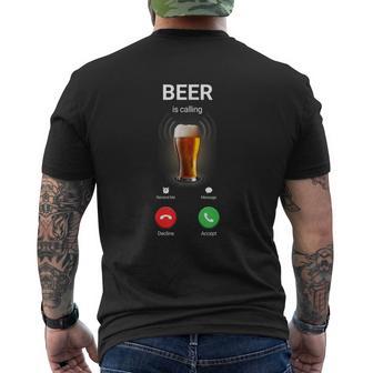 Beer Is Calling Beer Lover Graphic Men's T-shirt Back Print - Thegiftio UK