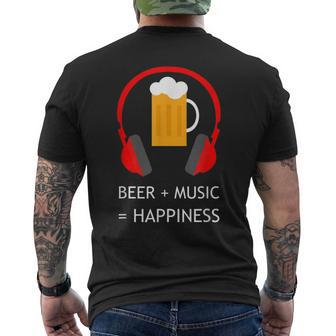 Bière Musique Happiness Apparel T-shirt imprimé au dos - Cadeauxyz