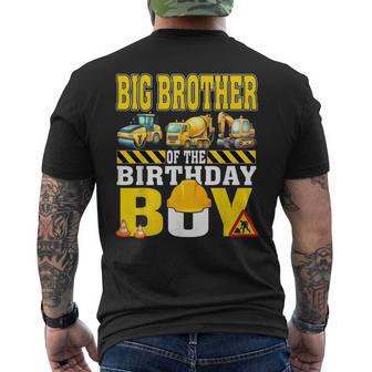 Big Brother Of The Birthday Boy Construction Worker Birthday Men's T-shirt Back Print - Thegiftio UK