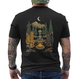 Bigfoot Alien Mothman Camping Nature Men's T-shirt Back Print - Thegiftio UK