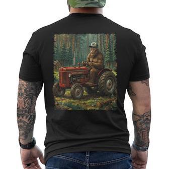 Bigfoot Farmer Driving Tractor Cool Farm Dad Rancher Farming Men's T-shirt Back Print | Seseable UK