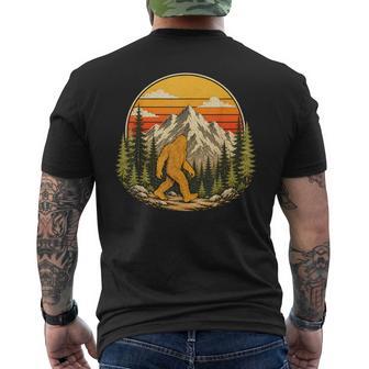 Bigfoot Retro Sasquatch Mountain Sunset Forest Vintage Men Men's T-shirt Back Print | Seseable UK