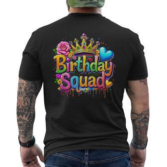Birthday Squad Party Matching Colorful Family Birth Team Men's T-shirt Back Print - Thegiftio UK