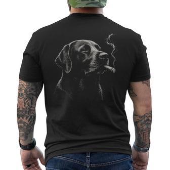 Black Labrador Retriever Smoking Cigar Dog Lover Men's T-shirt Back Print | Seseable UK