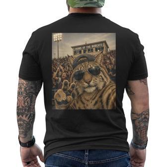 Bobcat Student Selfie Vintage Game Day Cool Mascot Men's T-shirt Back Print - Thegiftio UK