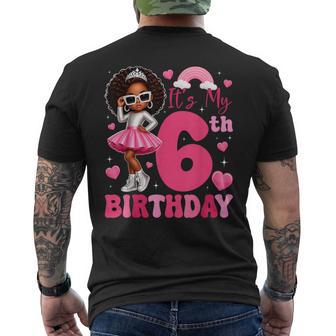 Bonita Fiesta De Cumpleaños De Niñas Afroamericanas De 6 Años Camiseta Hombre Estampado Espalda - Regaloses