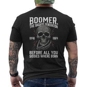 Boomer Badass Generation Before You Sissies Were Born Biker Men's T-shirt Back Print - Thegiftio UK