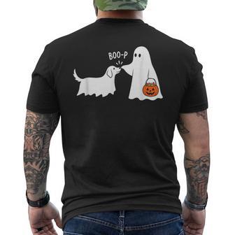 Boop Cute Ghost Dog Halloween Costume Humor Men's T-shirt Back Print | Seseable UK