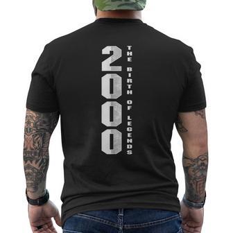 Born In 2000 El Nacimiento De Las Leyendas Regalo De Cumpleaños Camiseta Hombre Estampado Espalda - Regaloses