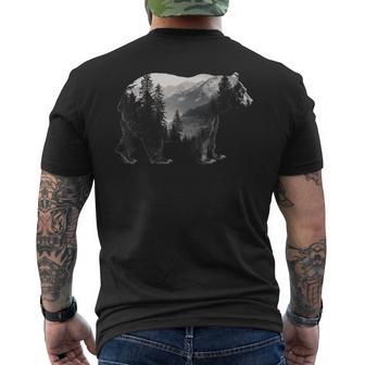 Bosques Montañas Oso Negro Camiseta Hombre Estampado Espalda - Regaloses