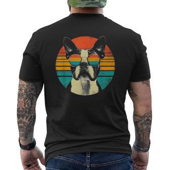 Boston Terrier Dadunset Retro Día Del Padre Amante De Los Perros Hombres Camiseta Hombre Estampado Espalda - Regaloses
