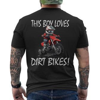 This Boy Loves Dirt Bikes Kids Dirt Bike Men's T-shirt Back Print - Thegiftio UK