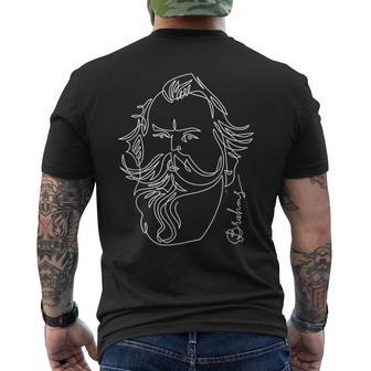 Brahms Great Composers Classico Ritratto Regalo T-shirt da uomo con stampa posteriore - Novitaregali