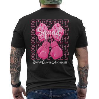 Breast Cancer Awareness Support Squad Team Pink Ribbon Men's T-shirt Back Print - Thegiftio UK