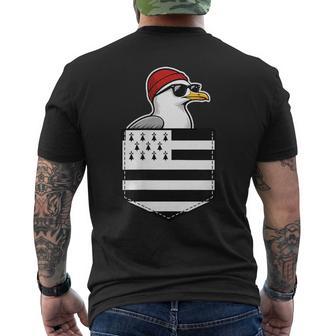 Bretagne Goéland Mouette Poche Drapeau Breton Bord De Mer T-shirt imprimé au dos - Cadeauxyz
