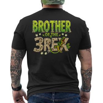 Brother Of The Three Rex Birthday Dinosaur Family Matching Men's T-shirt Back Print - Thegiftio UK