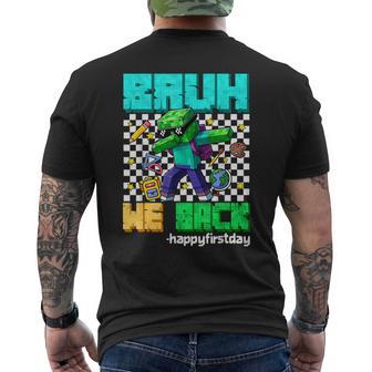 Bruh We Back To School Kids Boy Dabbing Video Game Pixel Men's T-shirt Back Print - Thegiftio UK