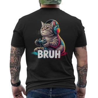 Bruh Cat Gamer Console De Jeu Humoristique Rétro T-shirt imprimé au dos - Cadeauxyz