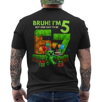 Bruh I'm 5 Year Old Birthday One-Day I'll Be 67 Pixel Gamer Men's T-shirt Back Print - Thegiftio UK