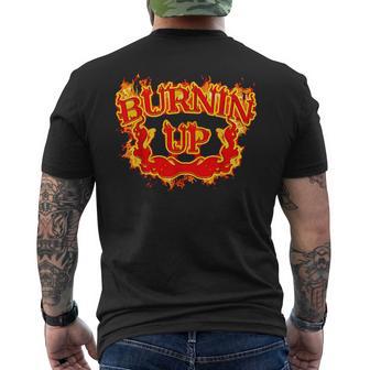 Burnin Up Fire Flames Retro Hot Graphic Men's T-shirt Back Print | Seseable UK