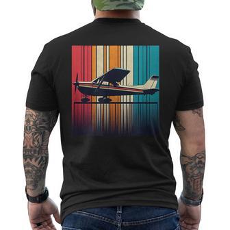 C-172 Skyhawk Vintage C172 Airplane Retro Sunset Pilot Men's T-shirt Back Print - Thegiftio UK