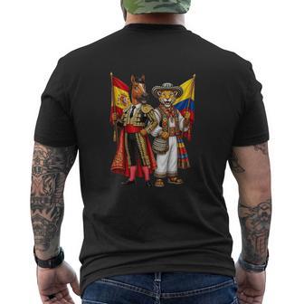 Caballo Jaguar Espana Colombia Banderas Regalo Camiseta Hombre Estampado Espalda - Regaloses