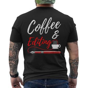 Café Y Edición Escritor Editor Autor Camiseta Hombre Estampado Espalda - Regaloses