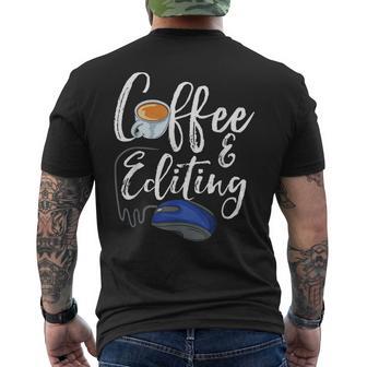 Café Y Edición Fotógrafo Divertido Y Cineasta Camiseta Hombre Estampado Espalda - Regaloses