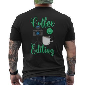 Café Y Edición Fotógrafo Divertido Y Cineasta Camiseta Hombre Estampado Espalda - Regaloses