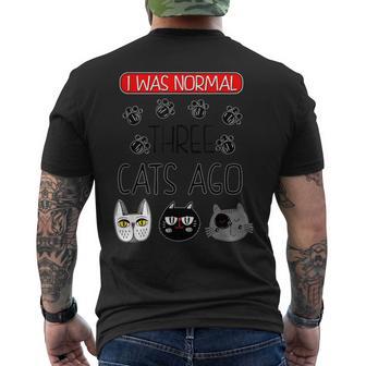 Camisa Graciosa De Gatos Yo Era Normal En Inglés Camiseta Hombre Estampado Espalda - Regaloses
