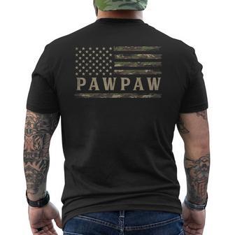 Camo Pawpaw Camourflage Usa Flag Fathers Day Grandpa Men's T-shirt Back Print - Thegiftio UK