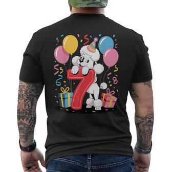 Caniche Perro 7 Cumpleaños Niño Niña 7 Añosiete Caniche Camiseta Hombre Estampado Espalda - Regaloses
