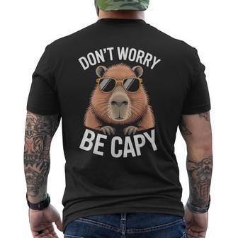 Capybara Don't Worry Be Capy Capybara Amante De Los Roedores Camiseta Hombre Estampado Espalda - Regaloses