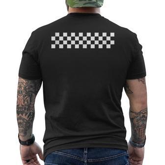 Carreras De Coches Línea De Meta A Cuadros Bandera Coche De Carreras De Coches In Mangas Camiseta Hombre Estampado Espalda - Regaloses