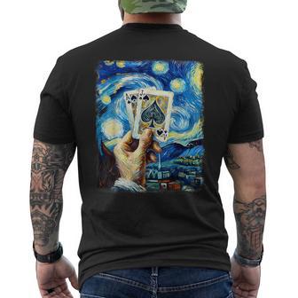 Cartes De Jeu Jack Peinture Nuit Étoilée T-shirt imprimé au dos - Cadeauxyz