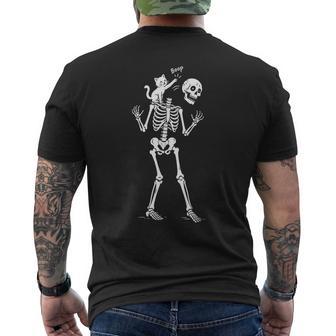 Cat Boop Skeleton Halloween Graphic Men's T-shirt Back Print | Seseable UK