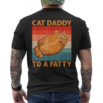 Cat Daddy To A Fatty Orange Tabby Chonky Cat Men's T-shirt Back Print - Thegiftio UK