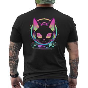 Cat Djintage Des Années 80 Dessin Animé Japonais Rétro Cool Pour Chats 6 T-shirt imprimé au dos - Cadeauxyz