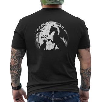 Cat And The Dragon Boop Cute Fantasy Full Moon Graphic Men's T-shirt Back Print | Seseable UK