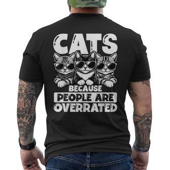 Cats Because People Are Overrated Cool Cat Men's T-shirt Back Print - Thegiftio UK