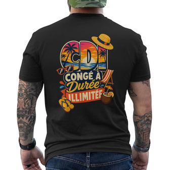 Cdi Congé À Durée Illimitée Retraite Cadeau Homme Drôle T-shirt imprimé au dos - Cadeauxyz