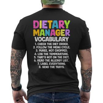 Cdm Certified Dietary Manager Food Service Survery Week Men's T-shirt Back Print - Thegiftio UK