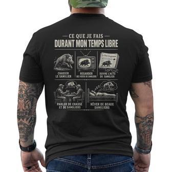 Ce Que Je Fais Durant Mon Temps Libre Chasseanglier T-shirt imprimé au dos - Cadeauxyz