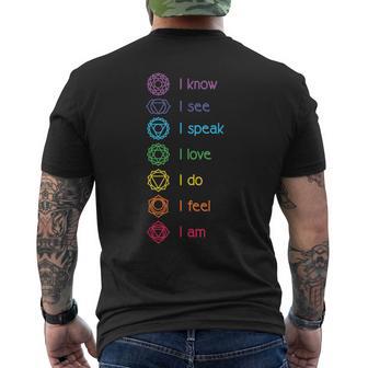 Chakra-Ausrichtung Yoga Meditationpirituell T-Shirt mit Rückendruck - Geschenkecke