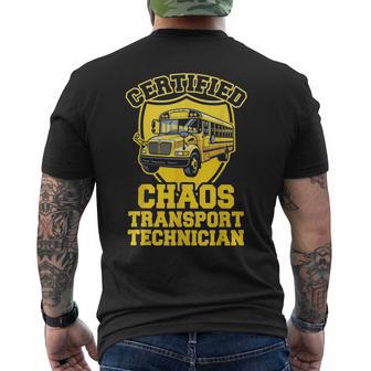 Chaos Transport Technician School Bus Driver Men's T-shirt Back Print - Thegiftio UK