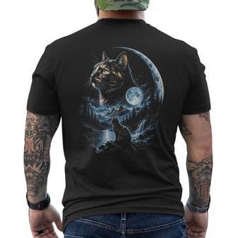 Chat Écaille De Tortue Hurlant À La Lune T-shirt imprimé au dos - Cadeauxyz