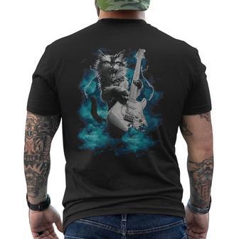 Chat Guitariste Cool Kittie Groupe De Rock Musique Rockstar T-shirt imprimé au dos - Cadeauxyz